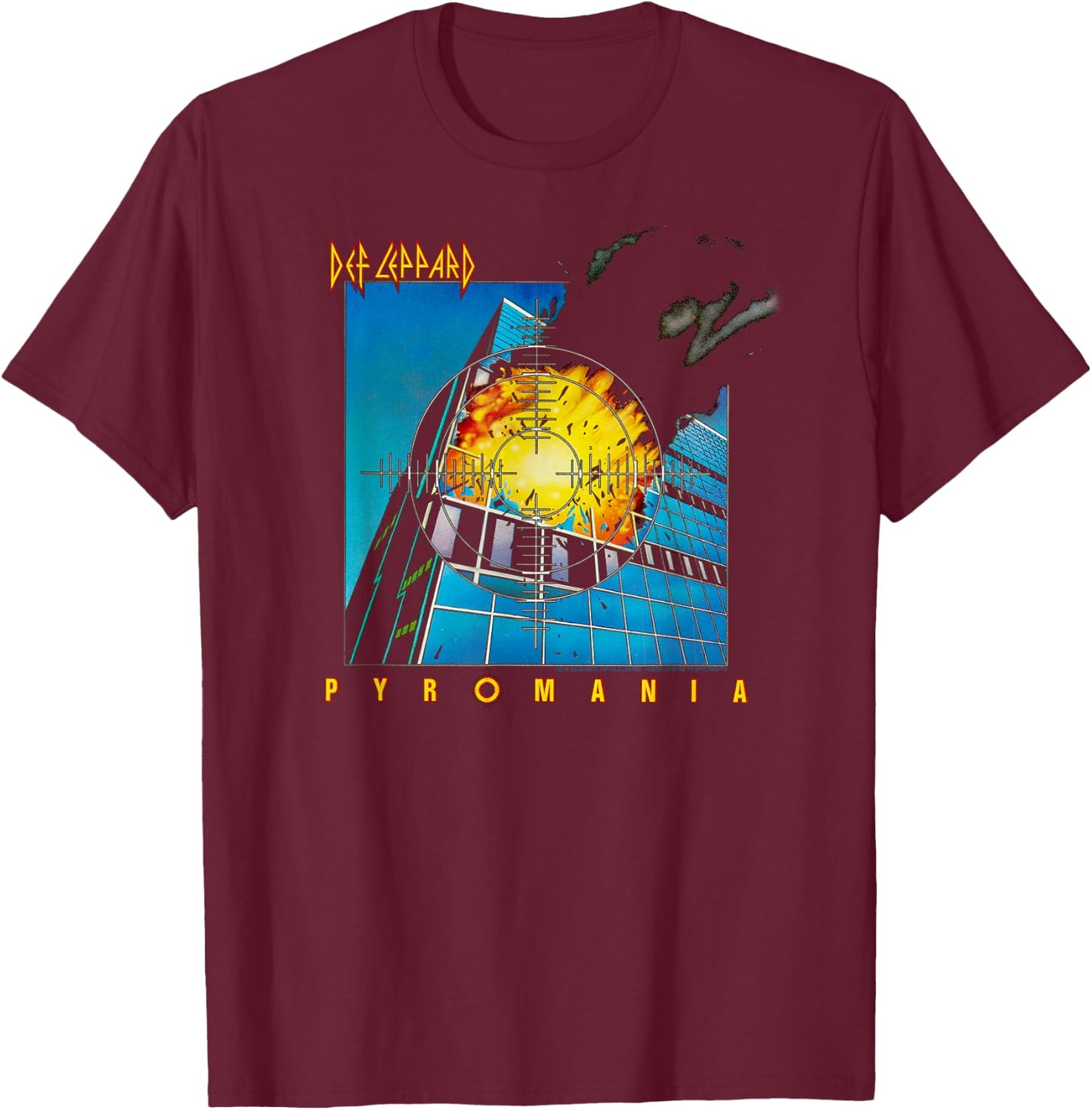 Def Leppard - Pyromania Album T-Shirt - T-Shirt | Maroon