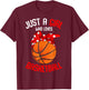 Just a Girl who Loves Basketball Girl Kids Girls Small T-Shirt - T-Shirt | Maroon