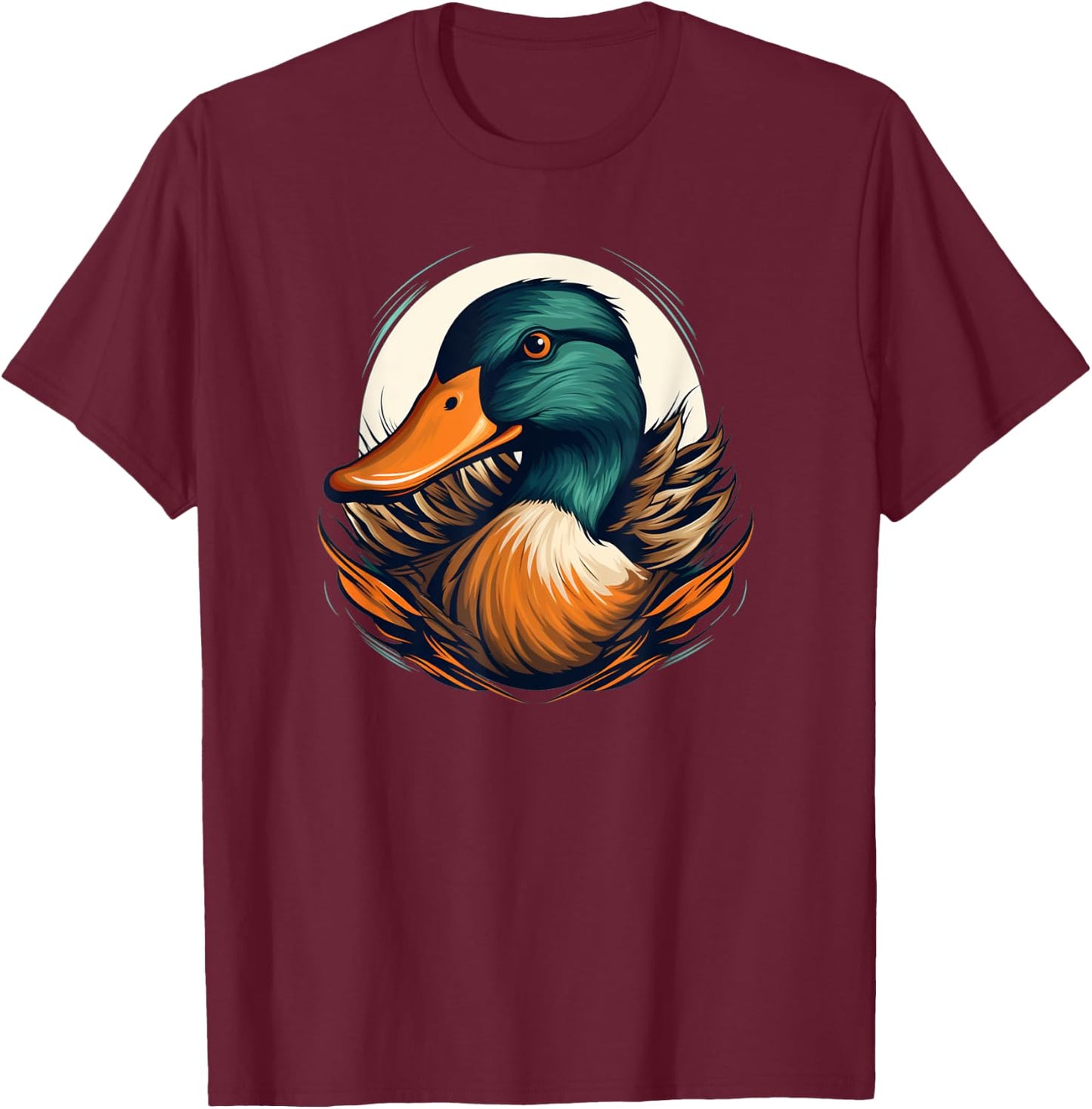 Cool Mallard Duck Face T-Shirt - T-Shirt | Maroon