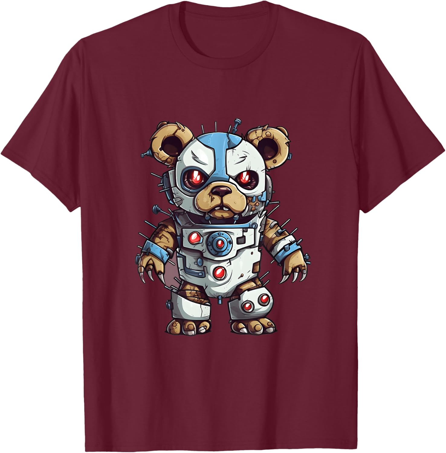 Robot Teddy Bear, Hip Hop Teddy Bear, Cyborg Teddy Bear T-Shirt - T-Shirt | Maroon