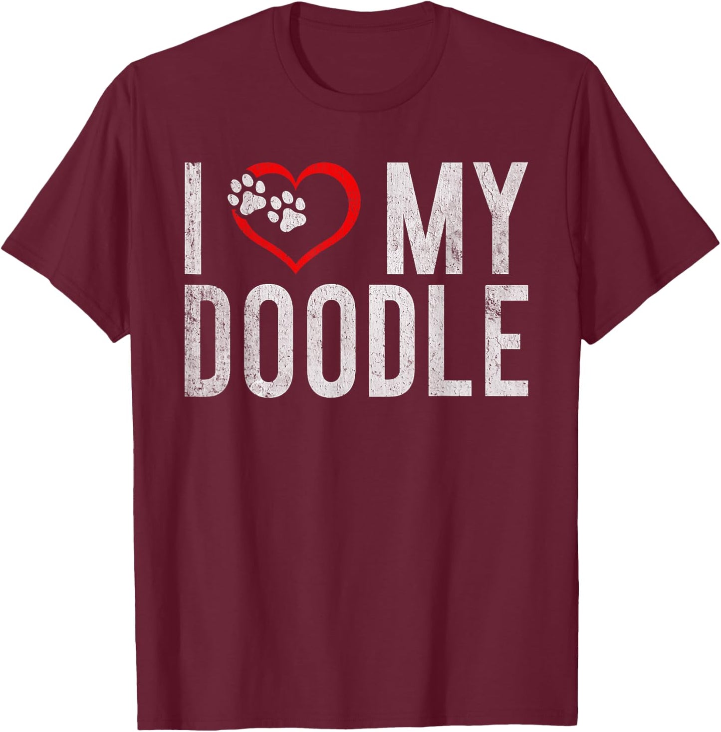 I love my Doodle Golden Doodle T-Shirt - T-Shirt | Maroon