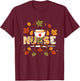 Autumn Fall Outfit Nurse Thankful Grateful Blessed T-Shirt - T-Shirt | Maroon