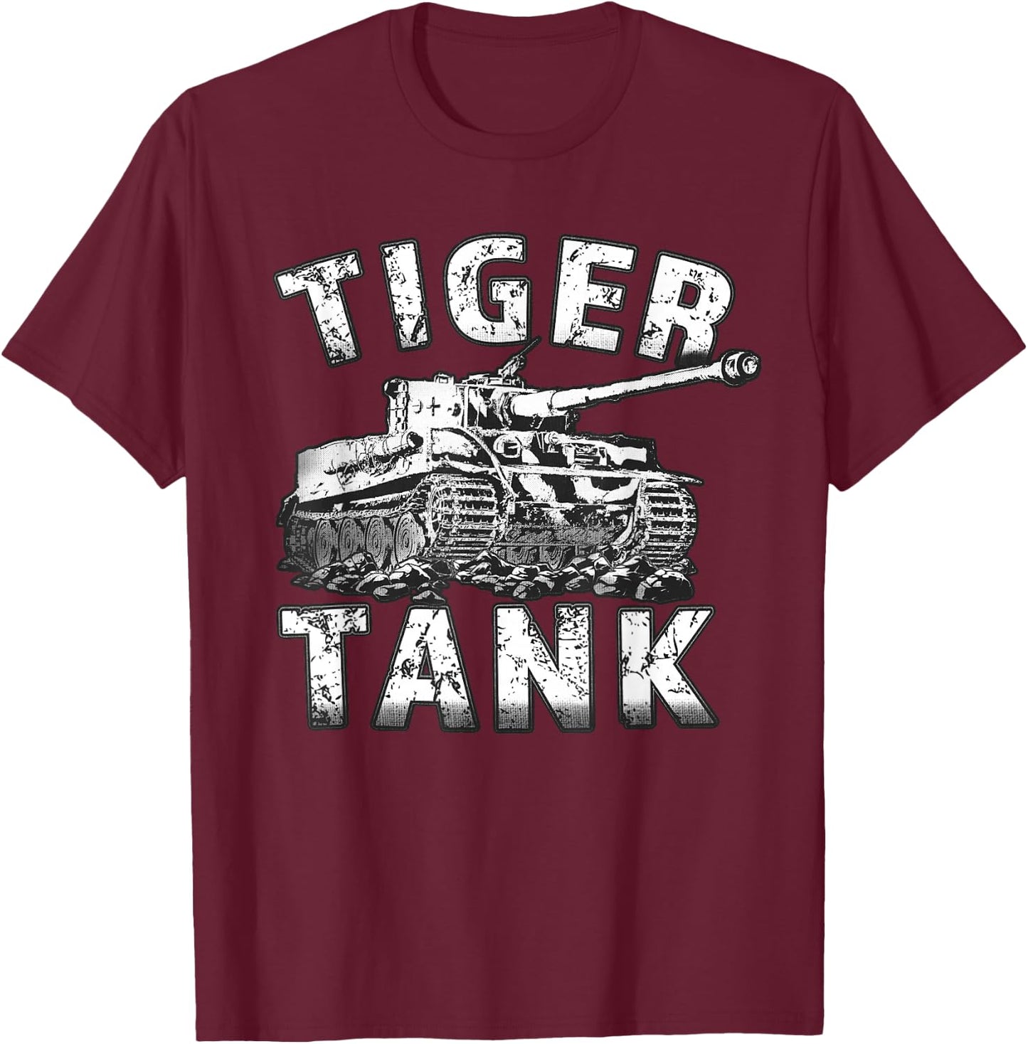 Tiger Tank Historical World War 2 WW2 German Panzer History T-Shirt - T-Shirt | Maroon