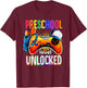 Gamer Back To School Gamepad Preschool Level Unlocked T-Shirt - T-Shirt | Maroon