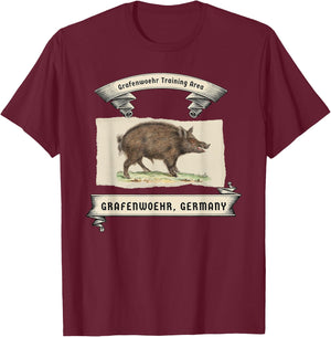 Vintage Grafenwoehr Boar Hunt T-Shirt - T-Shirt | Maroon
