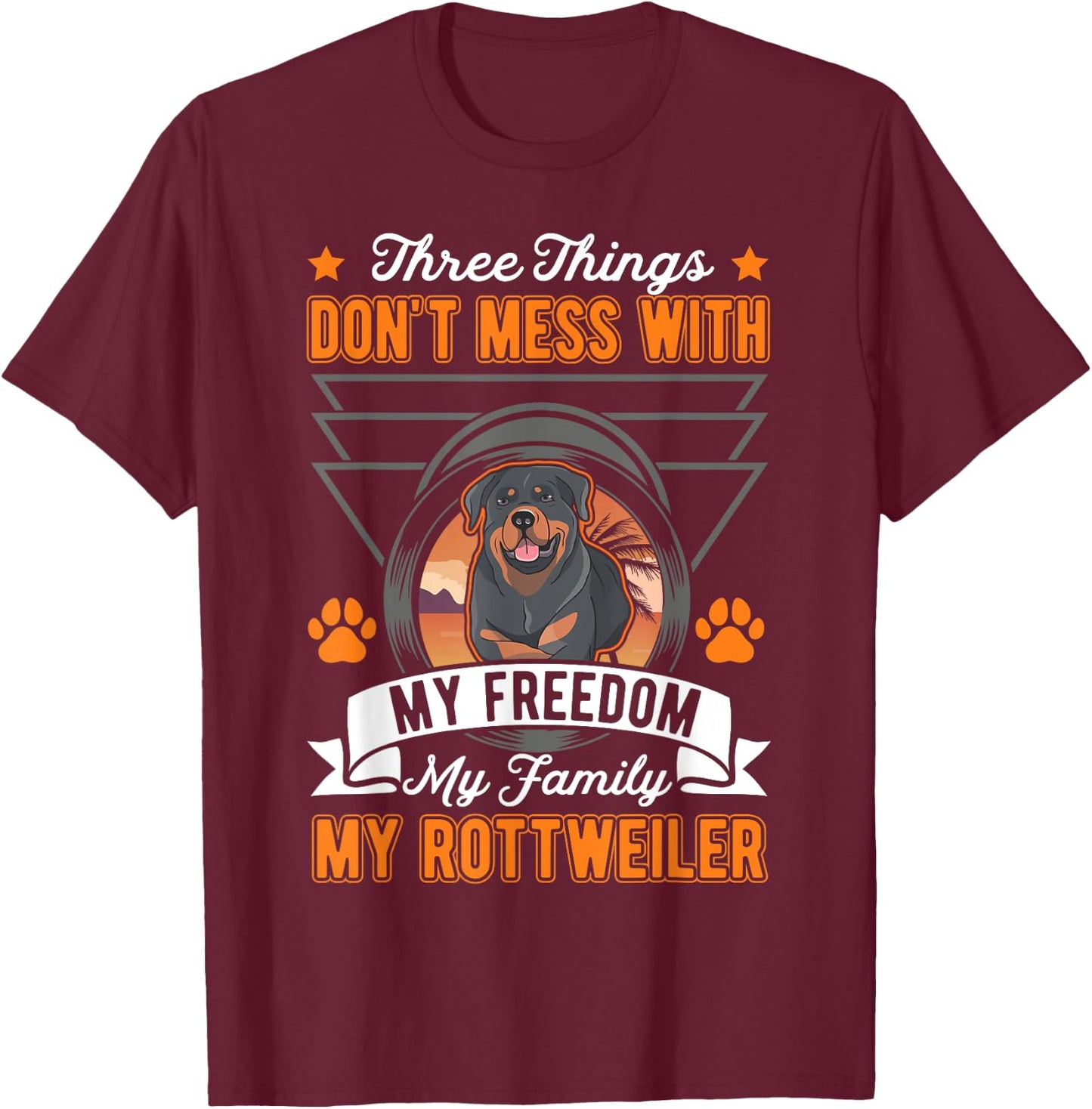 Rottweiler Freedom Family Rotti Rottweiler T-Shirt - T-Shirt | Maroon