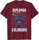 Durango Colorado USA Fun Bear with Flowers Design T-Shirt - T-Shirt | Maroon