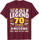 70th Birthday Golf Player 70 Years Old Golfer T-Shirt - T-Shirt | Maroon