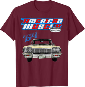 1964,Impala,BelAir,Bel Air,DelRay,Del Ray,Muscle Car,Hot Rod T-Shirt - T-Shirt | Maroon