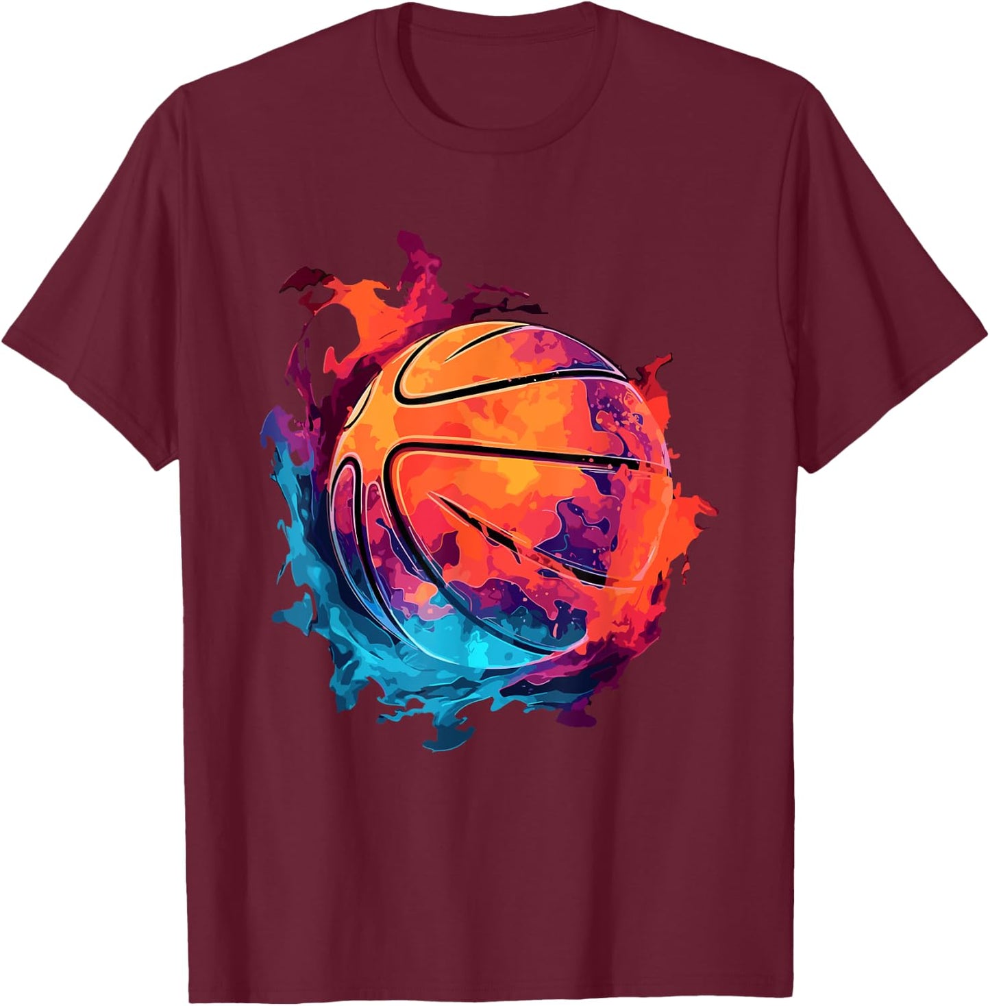 Colorful Basketball Player Outfit Slam Dunk Boys T-Shirt - T-Shirt | Maroon