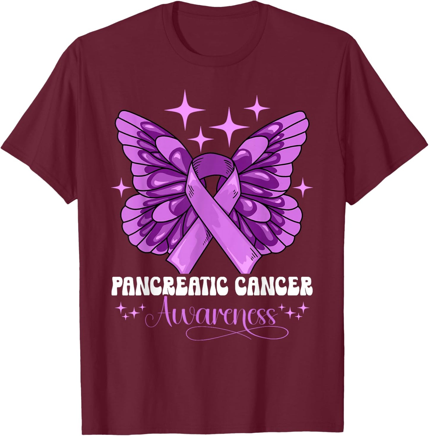 Pancreatic Cancer Awareness T-Shirt - T-Shirt | Maroon