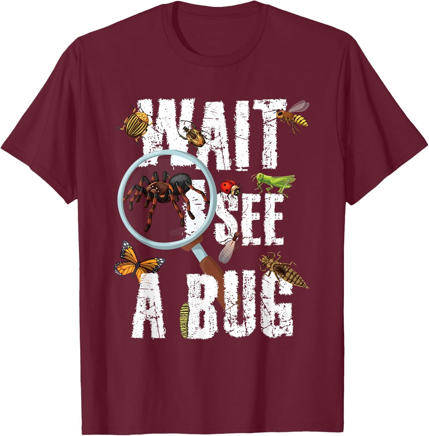 Insects of The World Bug Lover Expert Entomologist Bugs Fan T-Shirt - T-Shirt | Maroon