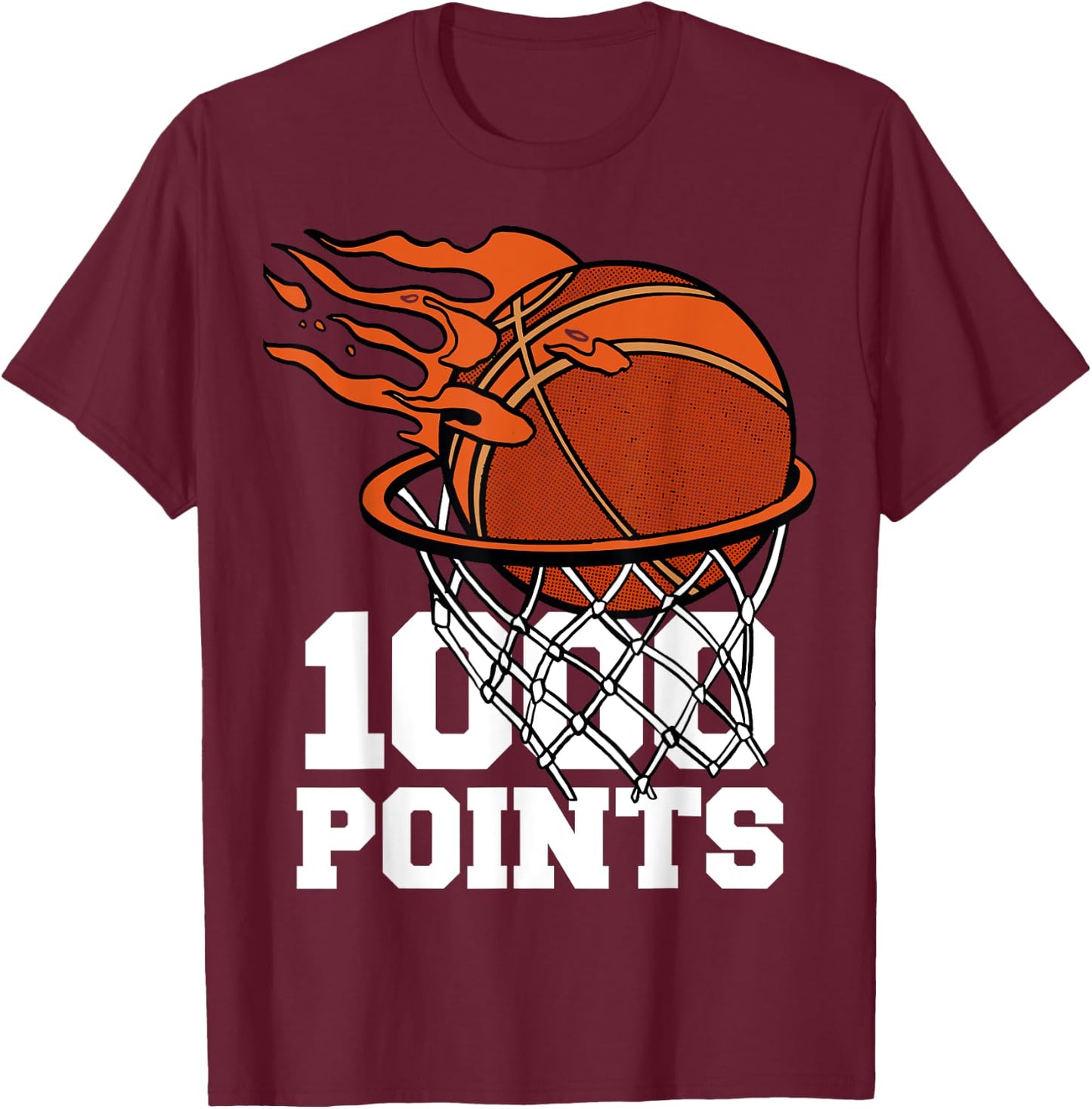 1000 Points Basketball Scorer High School Basketball Player T-Shirt - T-Shirt | Maroon