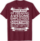 Funny I'm A Proud Boss of Freaking Awesome Employees On Back T-Shirt - T-Shirt | Maroon