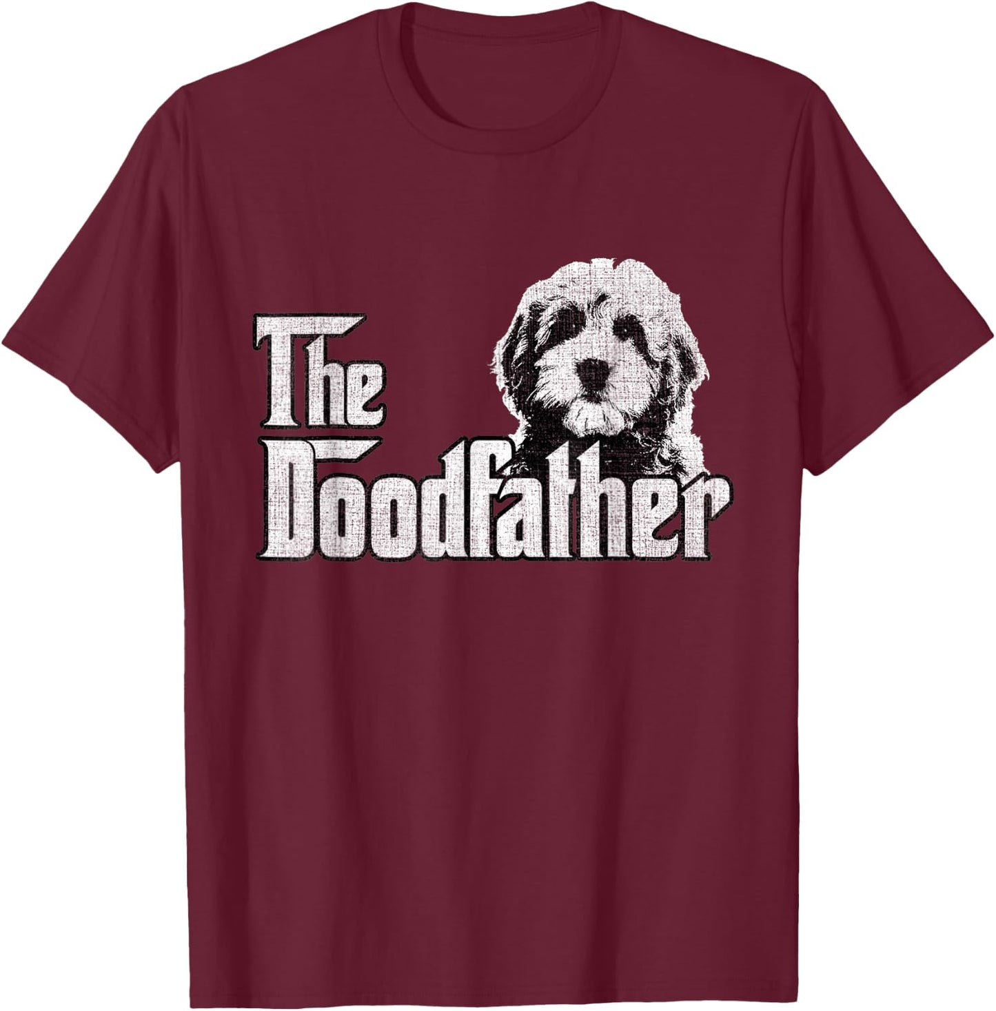The Doodfather Goldendoodle Dog Doodle Dad Fathers Day T-Shirt - T-Shirt | Maroon