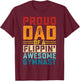 Proud Dad Of A Flippin Awesome Gymnast T-Shirt - T-Shirt | Maroon