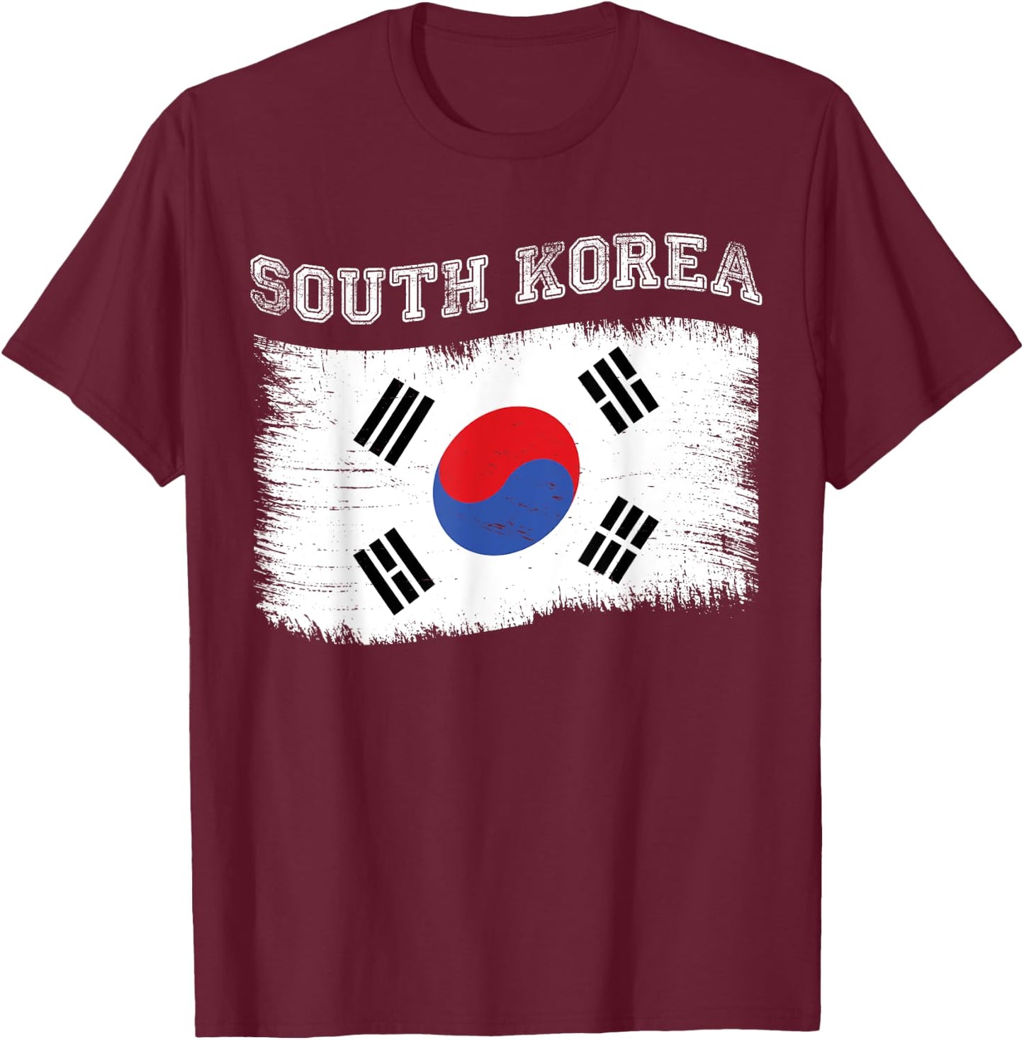 Korean Flag Tourist Holiday Destination South Korea Flag T-Shirt - T-Shirt | Maroon