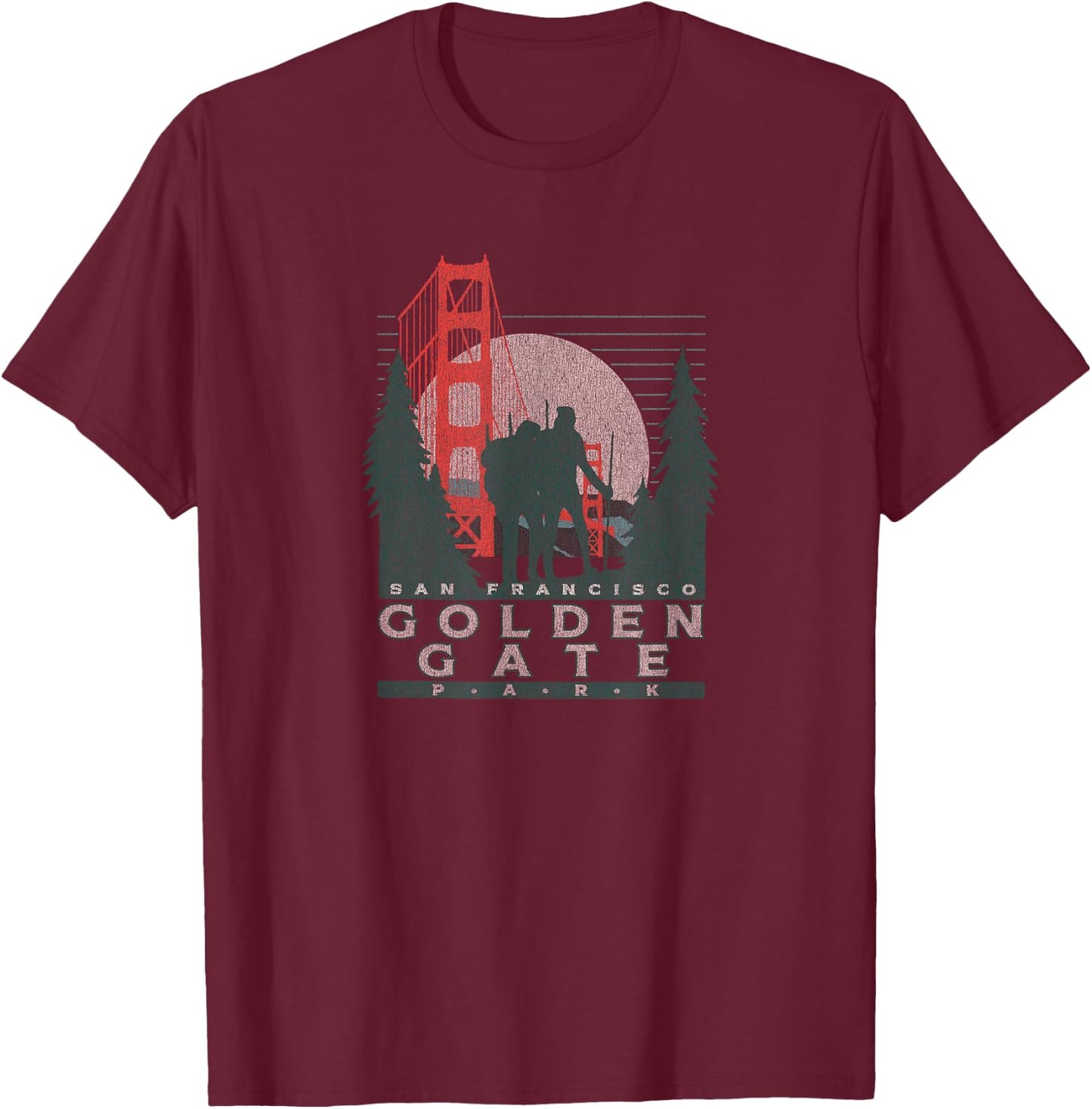 Golden Gate Park San Francisco Vintage T-Shirt - T-Shirt | Maroon