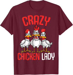 Crazy Chicken Lady Women T-Shirt - T-Shirt | Maroon