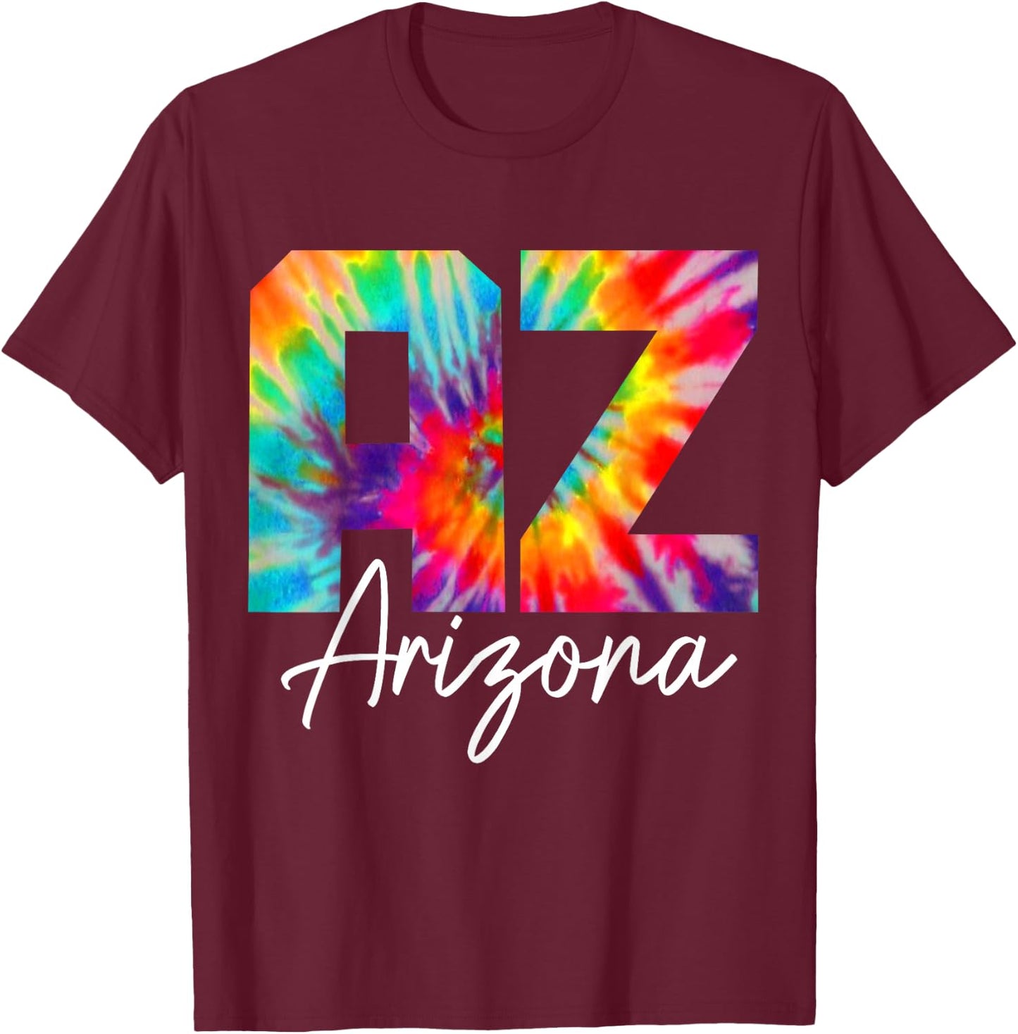 Arizona Tie Dye AZ Vintage/Retro T-Shirt - T-Shirt | Maroon