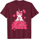 Cute Unicorn Lover Valentines Day Heart Girls Kids T-Shirt - T-Shirt | Maroon