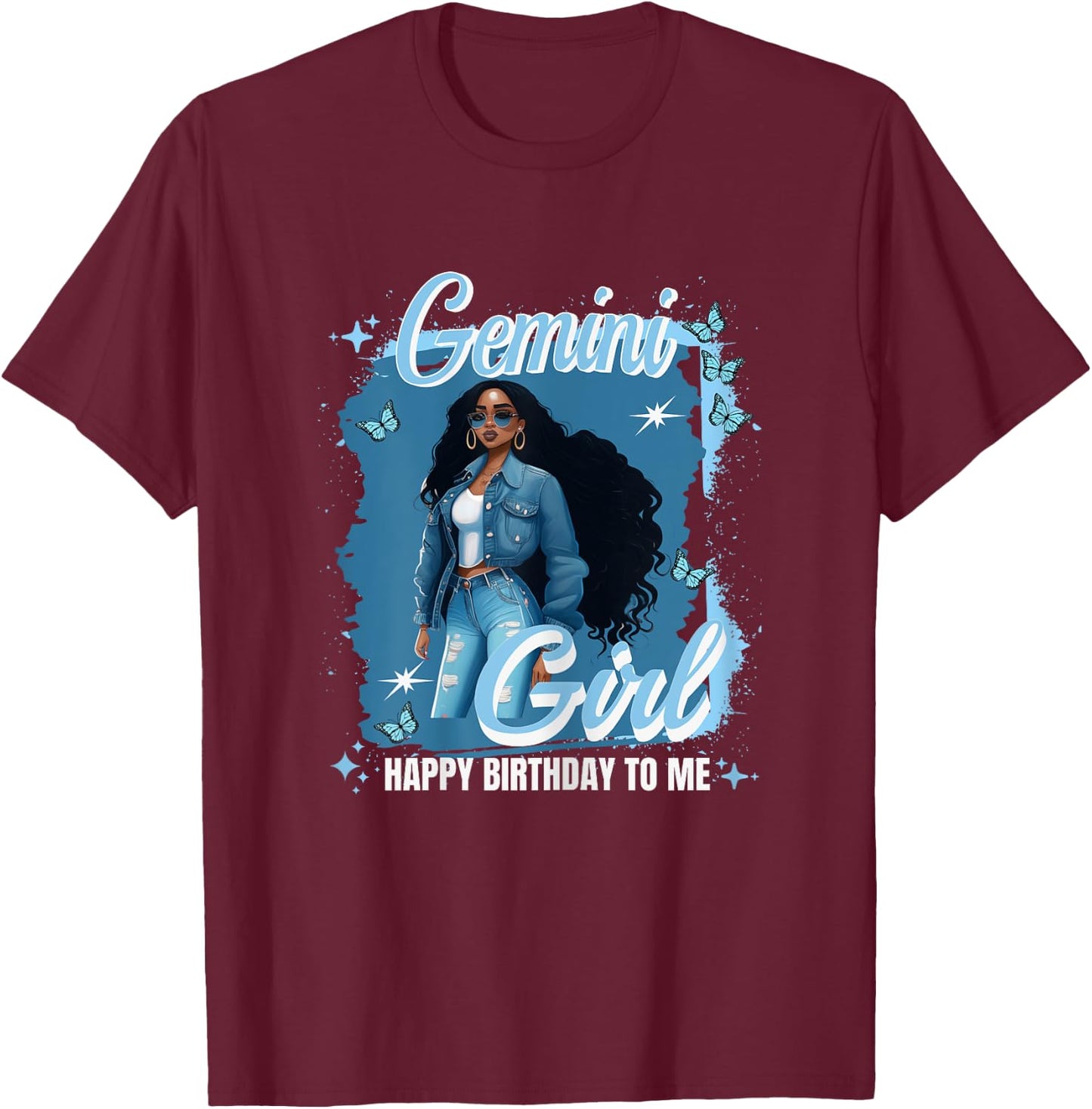 Gemini Girl Melanin Queen May Woman June Queen Birthday T-Shirt - T-Shirt | Maroon