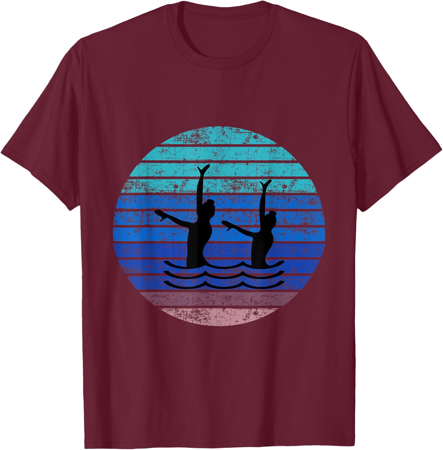 Synchron Swim Artistic Girls Synchronized Swimming Swimmers T-Shirt - T-Shirt | Maroon