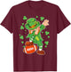 St Patricks Day Boys Men Kids Football Dabbing Leprechaun T-Shirt - T-Shirt | Maroon