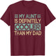 My Aunt Is Cooler Than My Dad Nephew T-Shirt - T-Shirt | Maroon