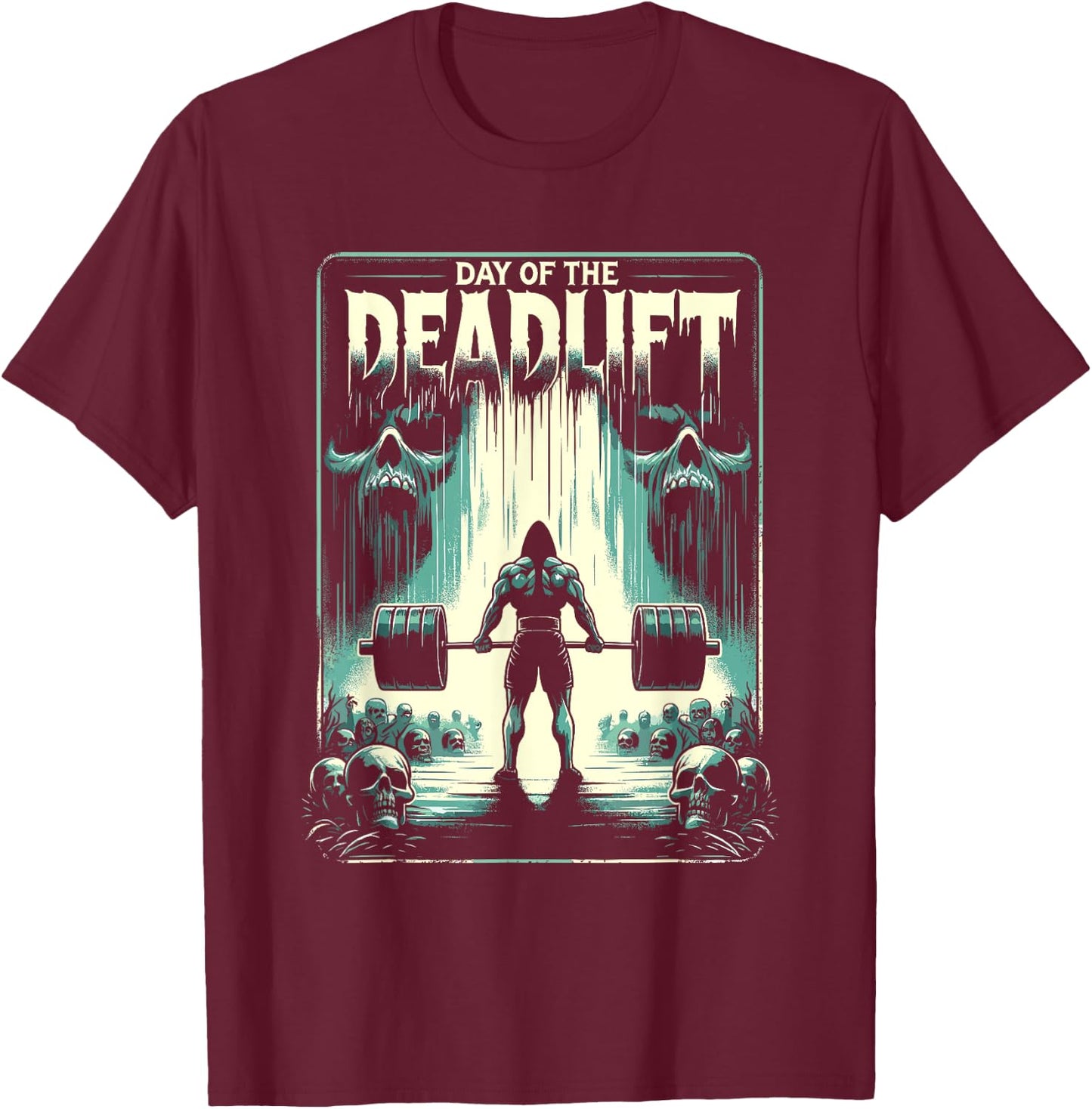 Horror Deadlift Workout Training Bodybuilder T-Shirt - T-Shirt | Maroon
