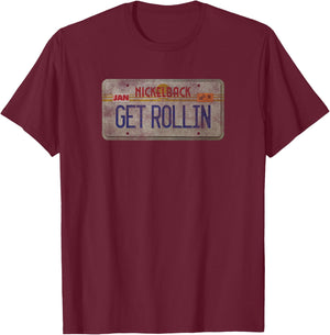 Nickelback Get Rollin' Plate T-Shirt - T-Shirt | Maroon
