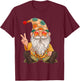 Funny Hippie Gnome Peace Sign Gnomes Lovers Men Women Kids T-Shirt - T-Shirt | Maroon