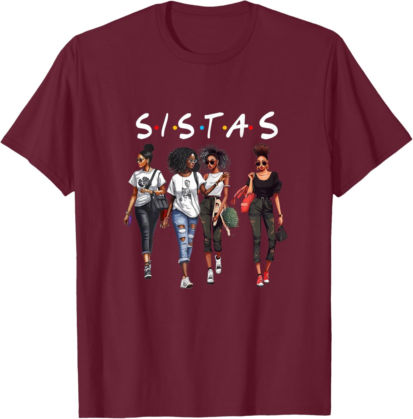 Melanin Queen African American Pride Black Girl Magic Attire T-Shirt - T-Shirt | Maroon