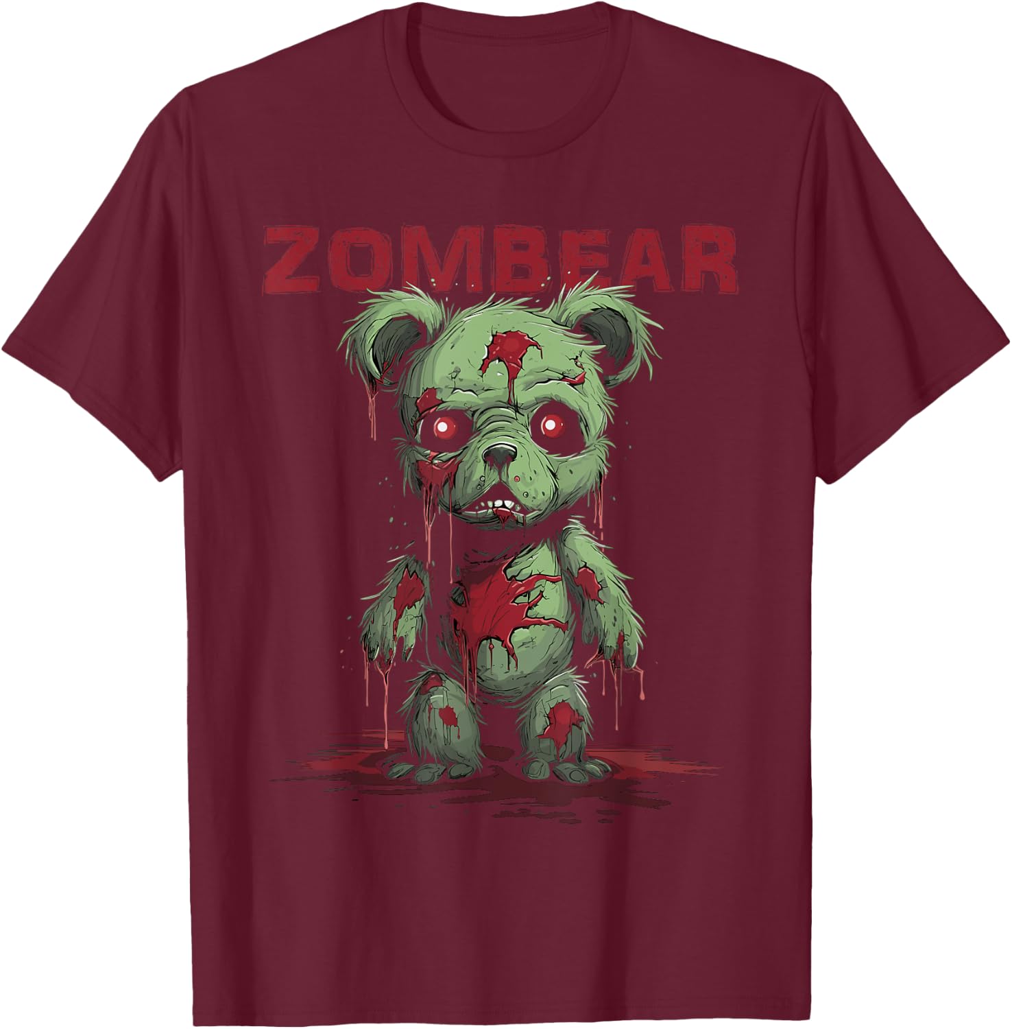 Teddy Bear Halloween for Kids Women Men Zombear Stuff T-Shirt - T-Shirt | Maroon