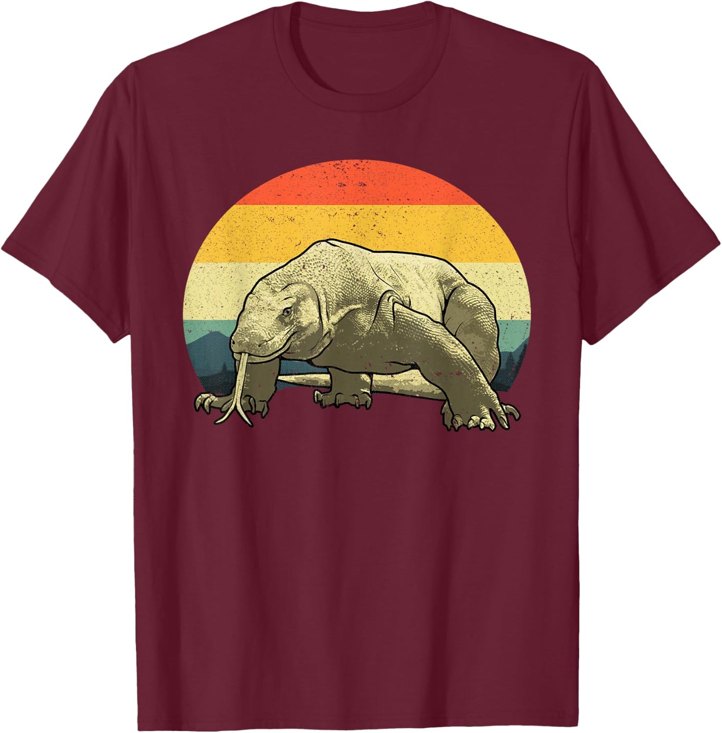 Cute Komodo Dragon Women Kids Vintage Komodo Dragon T-Shirt - T-Shirt | Maroon