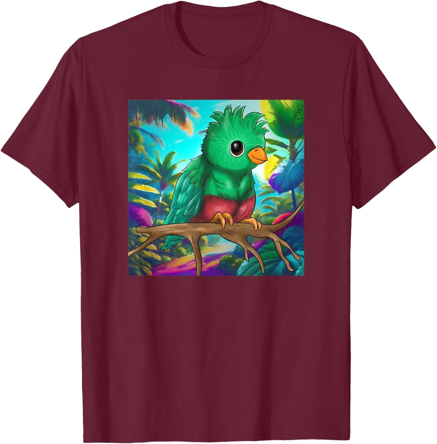 Guatemala Proud Hispanic Quetzal National Bird Guatemalan T-Shirt - T-Shirt | Maroon