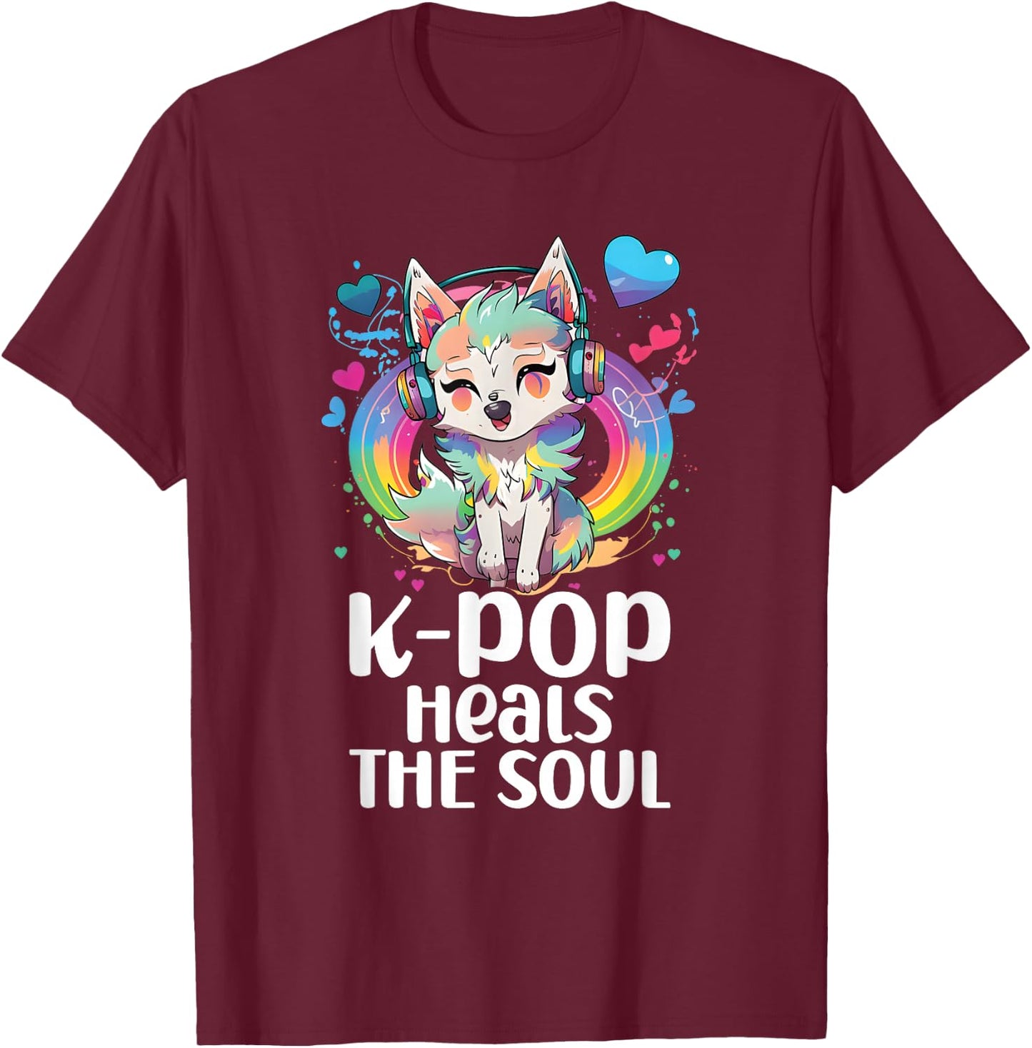 Kpop Items Bias Wolf Korean Pop Merch K-pop Merchandise T-Shirt - T-Shirt | Maroon