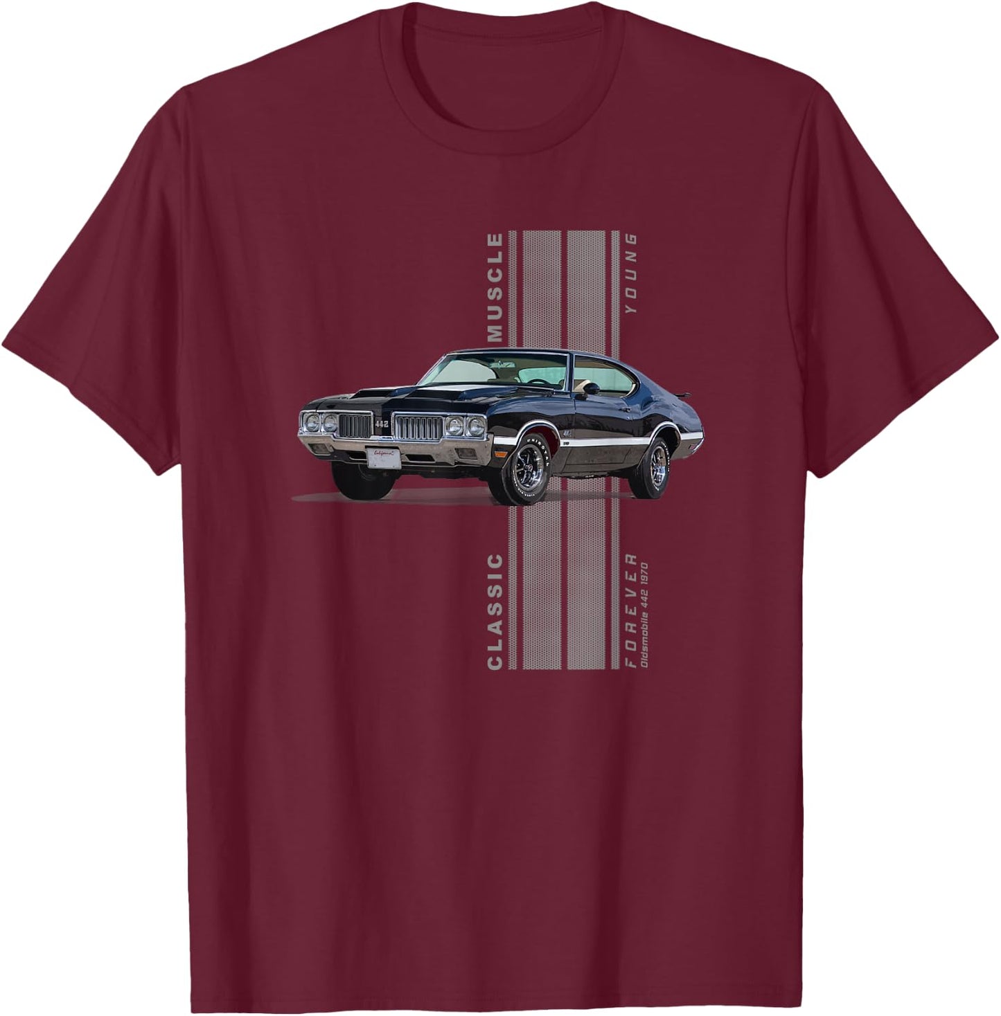 Olds 442 Classic American Muscle Cars Vintage T-Shirt - T-Shirt | Maroon