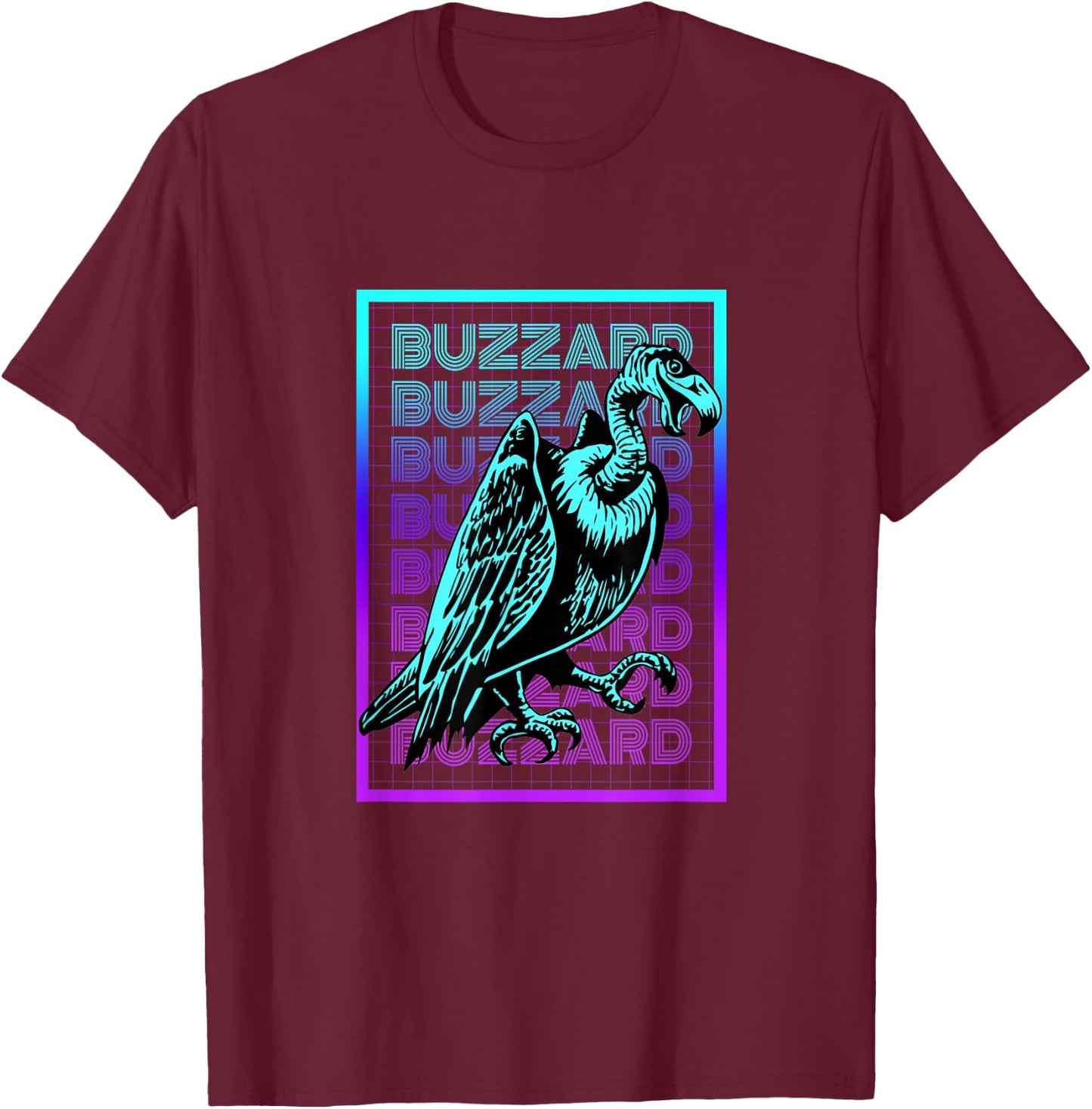 Buzzard Bird Vintage Retro Buzzard T-Shirt - T-Shirt | Maroon