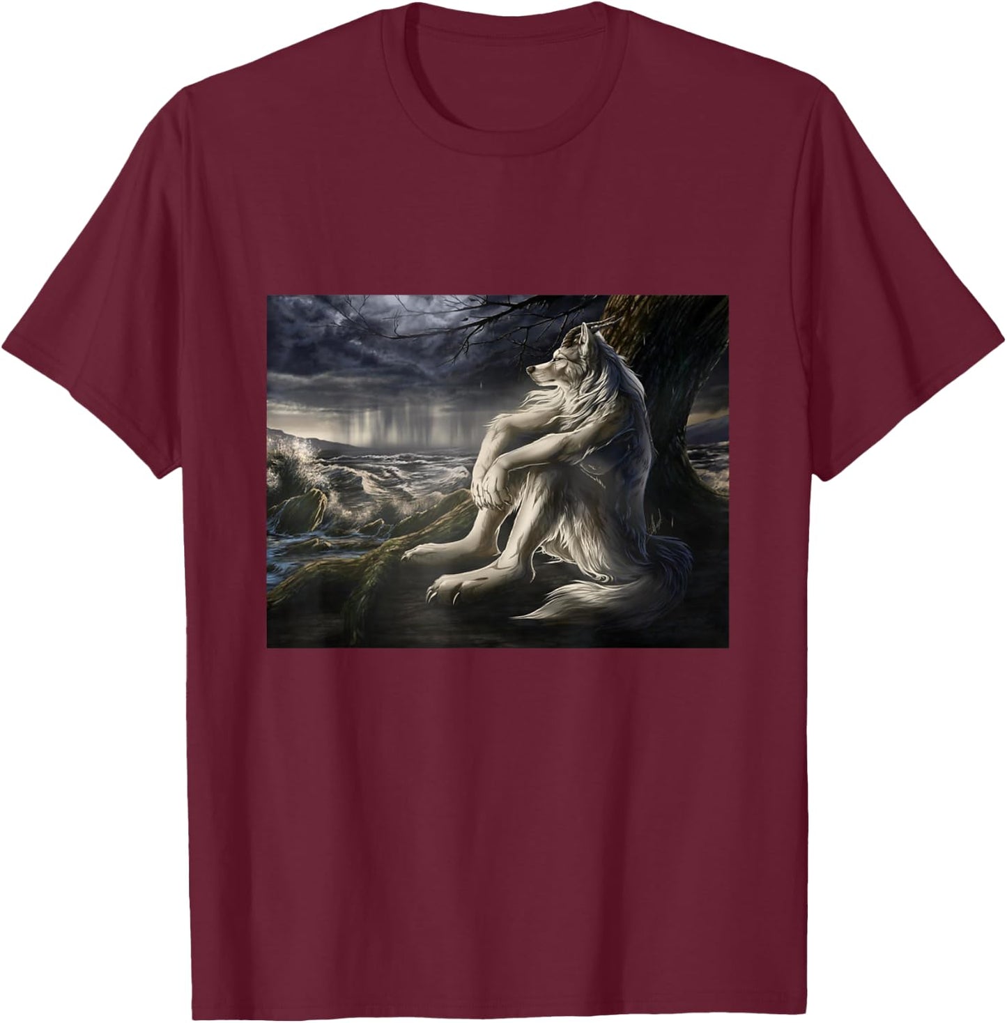 Human By Chance Alpha By Choice Funny Werewolf Wolf Meme T-Shirt - T-Shirt | Maroon