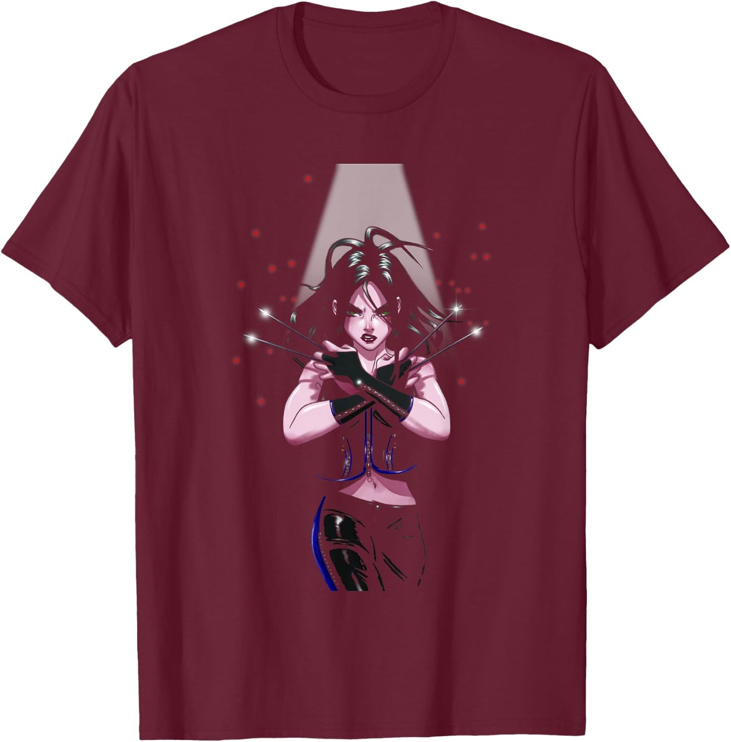 Marvel X-Men X-23 In The Spotlight Cool Portrait T-Shirt - T-Shirt | Maroon
