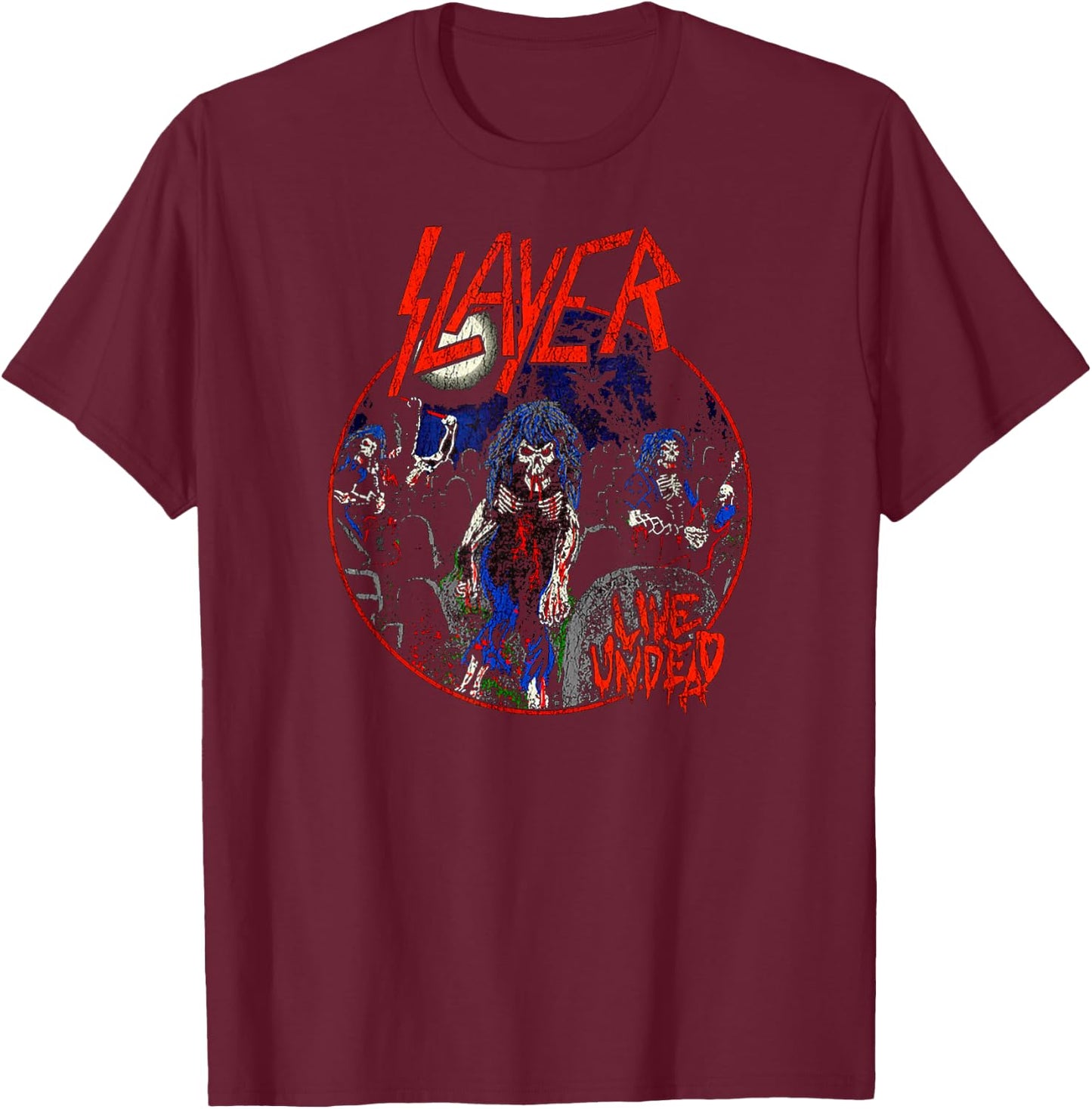 Slayer – 80s Live Undead T-Shirt - T-Shirt | Maroon
