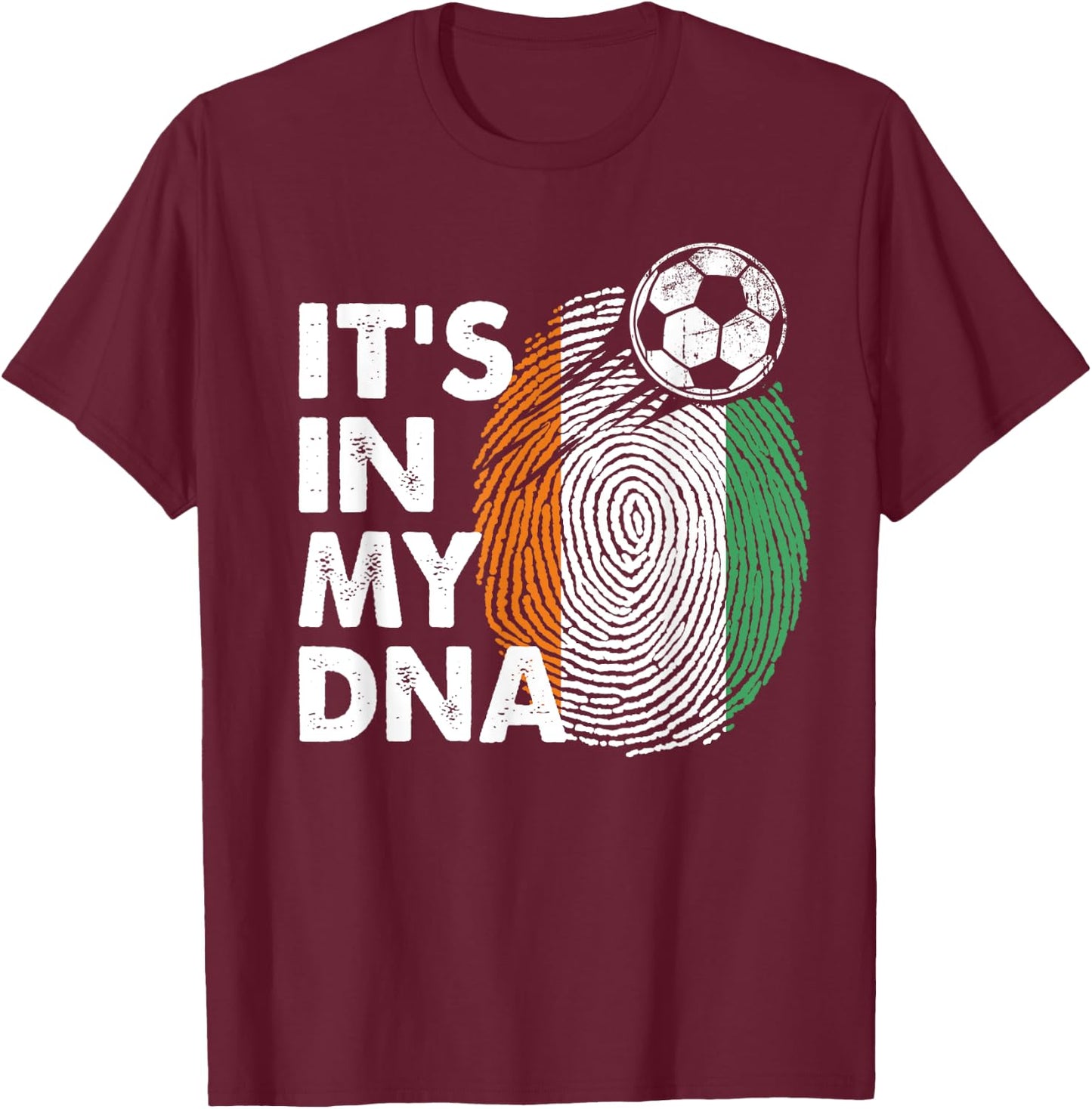 Cote D'ivoire In My DNA Cote D'ivoire Flag Team T-Shirt - T-Shirt | Maroon