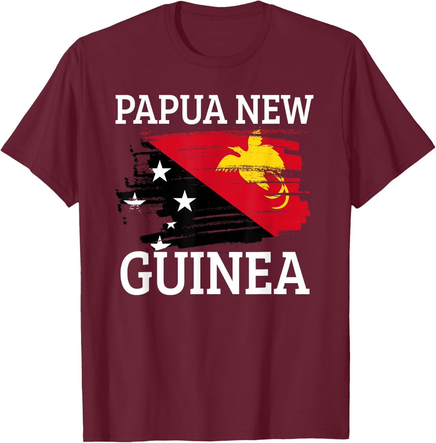 Papua New Guinea Flag T-Shirt - T-Shirt | Maroon