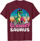 Glammysaurus T Rex Dinosaur Glammy Saurus Family T-Shirt - T-Shirt | Maroon