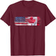 American Canadian Flags Friendship North America T-Shirt - T-Shirt | Maroon