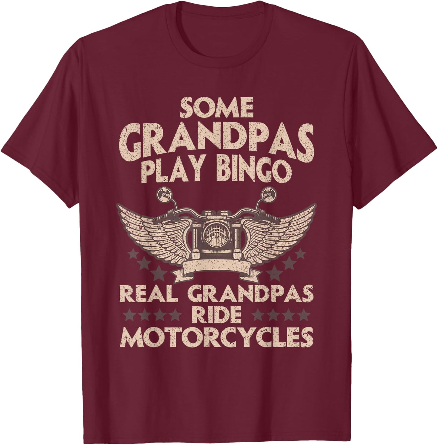 Funny Motorcycle For Grandpa Men Biker Motorcycle Rider T-Shirt - T-Shirt | Maroon