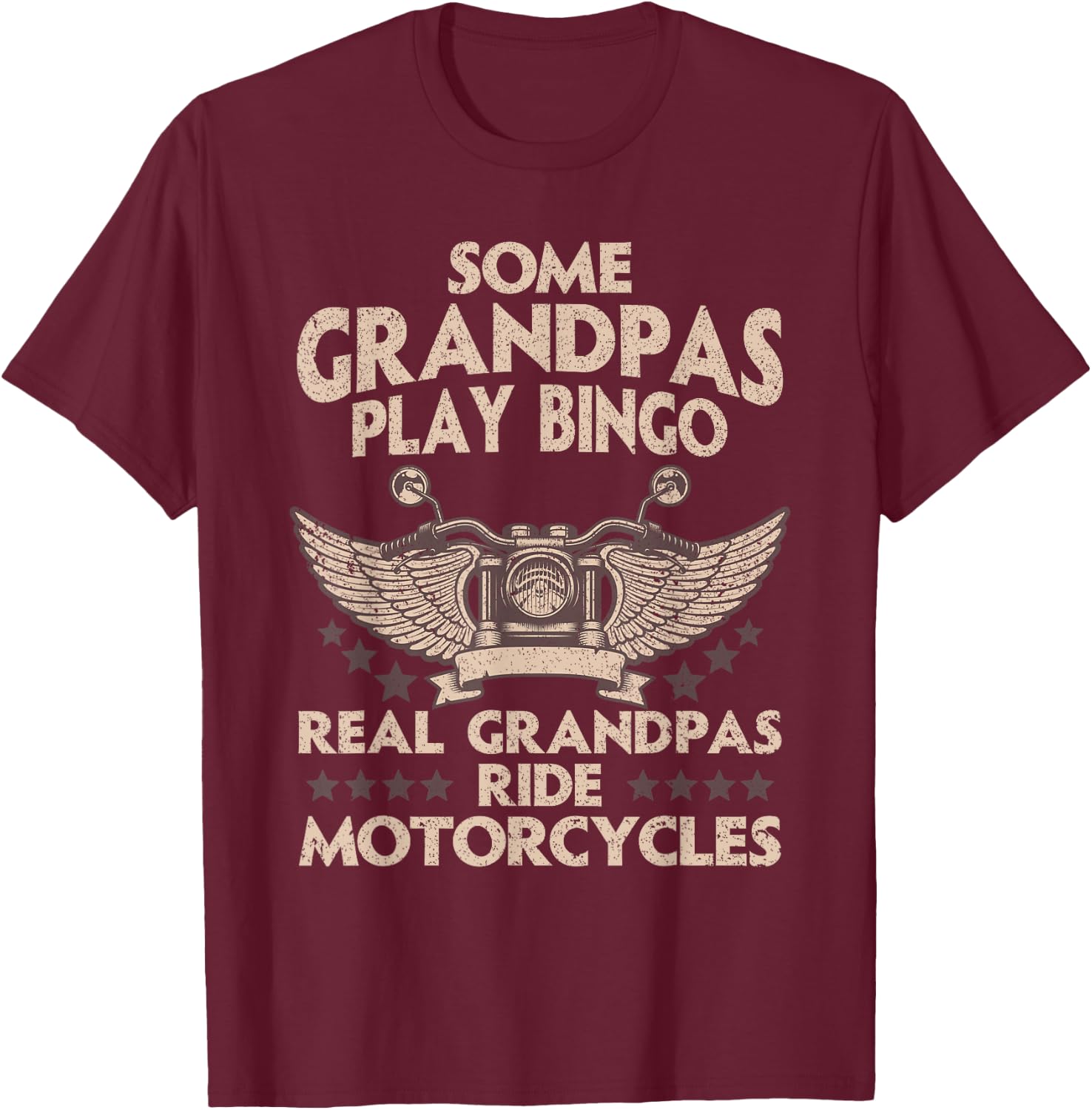 Funny Motorcycle For Grandpa Men Biker Motorcycle Rider T-Shirt - T-Shirt | Maroon