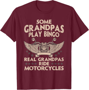 Funny Motorcycle For Grandpa Men Biker Motorcycle Rider T-Shirt - T-Shirt | Maroon