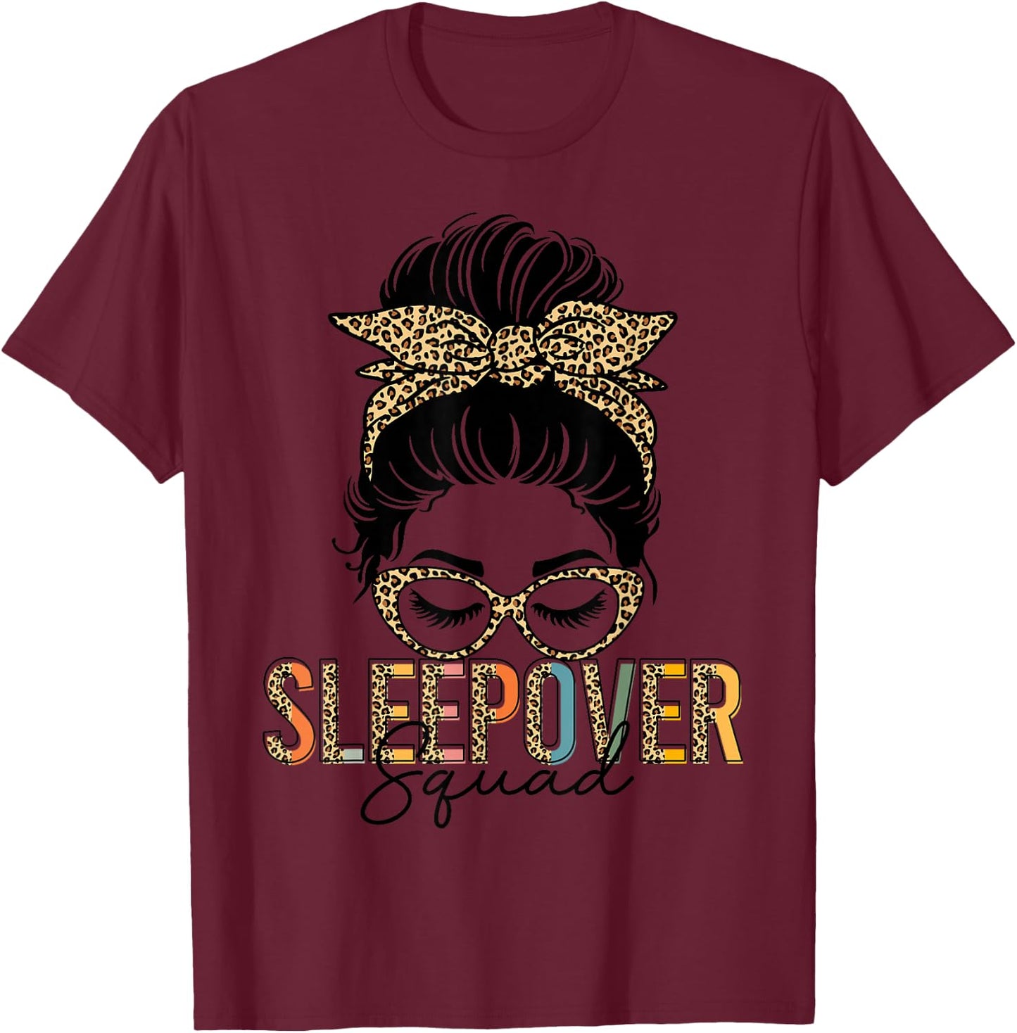 Cute Sleepover Squad Pajama Party Slumber Party T-Shirt - T-Shirt | Maroon